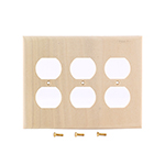 Poplar Hardwood Triple Receptacle Cover Plate