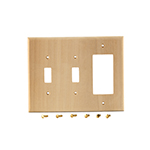 Poplar Hardwood Double Switch Single GFI Cover Plate