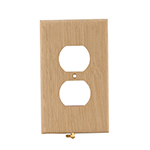 Quarter Sawn White Oak Hardwood Receptacle Cover Plate