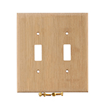 Quarter Sawn White Oak Hardwood Double Switch Cover Plate