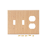 Red Oak Hardwood Double Switch/Receptacle Cover Plate