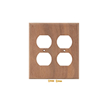 Walnut Hardwood Double Receptacle Cover Plate