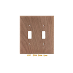 Walnut Hardwood Double Switch Cover Plate