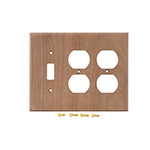 Walnut Hardwood Switch/Double Receptable Cover Plate