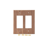 Walnut Hardwood Double GFI Cover Plate