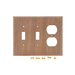 Walnut Hardwood Double Switch/Receptacle Cover Plate