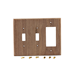 Walnut Hardwood Double Switch Single GFI Cover Plate