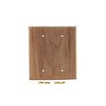 Walnut Hardwood Double Blank Cover Plate