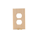 White Oak Hardwood Receptacle Cover Plate