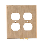 White Oak Hardwood Double Receptacle Cover Plate