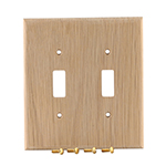 White Oak Hardwood Double Switch Cover Plate