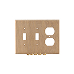White Oak Hardwood Double Switch/Receptacle Cover Plate