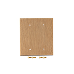 White Oak Hardwood Double Blank Cover Plate