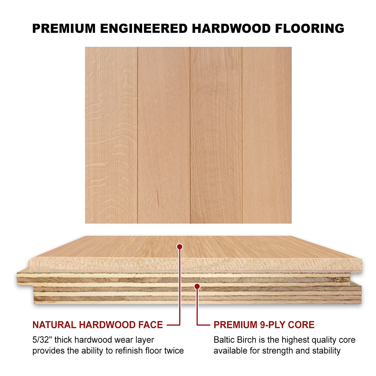 Quarter Sawn White Oak Engineered Flooring 5 8 X 5 Select Grade