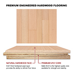 Quarter Sawn Red Oak 3", 4", & 5" Select Grade Engineered Flooring