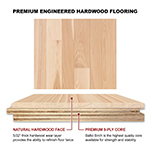 Hickory 3" & 4" Select Grade Engineered Flooring