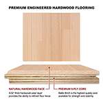 Quarter Sawn Red Oak 3" & 4" Select Grade Engineered Flooring