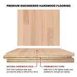 Red Oak 3" Select Grade Engineered Flooring