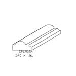 0.540" x 1-3/16" Clear Western Red Cedar Custom Bed Moulding - SPL9084