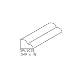 0.540" x 3/4" Knotty Eastern White Pine Custom Shoe Moulding - SPL9098