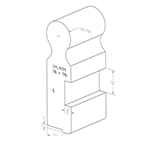 1-1/2" x 5-1/2" Hickory Custom Wall Rail - SPL9155