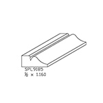 1/2" x 1.160" Natural Alder Custom Shoe Moulding - SPL9185