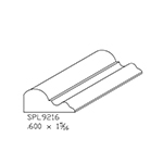 0.600" x 1-5/16" Natural Alder Custom Bed Moulding - SPL9216