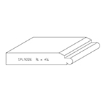 3/4" x 4-1/4" F/J Primed Poplar Custom Baseboard - SPL9226