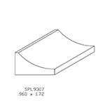 0.960" x 1.720" White Oak Custom Inside Corner - SPL9307