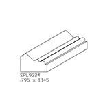 0.795" x 1.145" Custom Hard Maple Miscellaneous Moulding - SPL9324