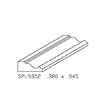 0.380" x 0.945" Ash Custom Shoe Moulding - SPL9352