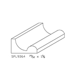 0.906" x 1-5/8" Custom Poplar Miscellaneous Moulding - SPL9364