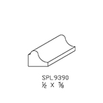 1/2" x 5/8" Ash Custom Shoe Moulding - SPL9390