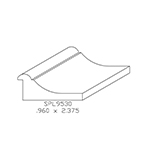 0.960" x 2-3/8" F/J Primed Poplar Custom Base Cap - SPL9530