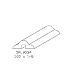 0.550" x 1-1/2" Natural Alder Custom Mullion - SPL9534