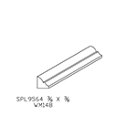 3/8" x 3/8" Clear Western Red Cedar Custom Shoe Moulding - SPL9564