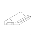 0.855" x 2.105" Poplar Custom Chair Rail Cap - SPL9583