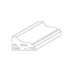 0.886" x 1.520" Poplar Custom Shoe Moulding - SPL9596