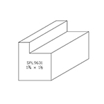 1-1/2" x 1-3/4" Poplar Custom Wall Rail - SPL9631