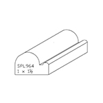 1" x 1-1/2" Custom F/J Primed Poplar Miscellaneous Moulding - SPL964