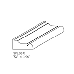 0.562" x 1-1/8" Poplar Custom Bed Moulding - SPL9671