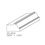 0.850" x 1.425" F/J Primed Poplar Custom Stair Tread Trim - SPL9833