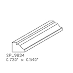 0.730" x 0.540" Natural Alder Custom Stair Tread Trim - SPL9834