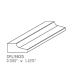 1/2" x 1-1/8" Ash Custom Shoe Moulding - SPL9835