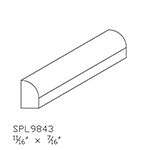 0.437" x 0.688" Poplar Shoe Moulding - SPL9843