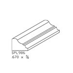 0.670" x 7/8" White Oak Custom Shoe Moulding - SPL986