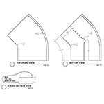 Quarter Sawn White Oak Bar Rail 45&#176; Outside Corner B005OSC45