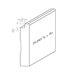 3/4" x 3-1/2" F/J Primed Poplar Custom Baseboard - SPL2065