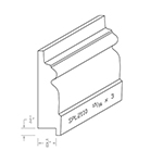 13/16" x 3" F/J Primed Poplar Custom Baseboard - SPL2110
