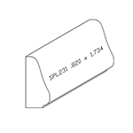 0.820" x 1.734" Red Oak Custom Baseboard - SPL231